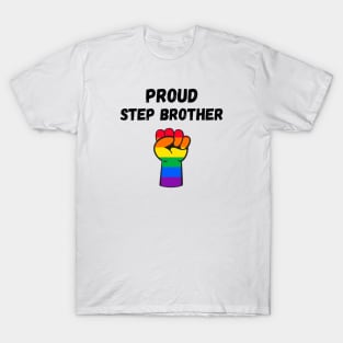 Proud Step Brother Rainbow Pride T Shirt Design T-Shirt